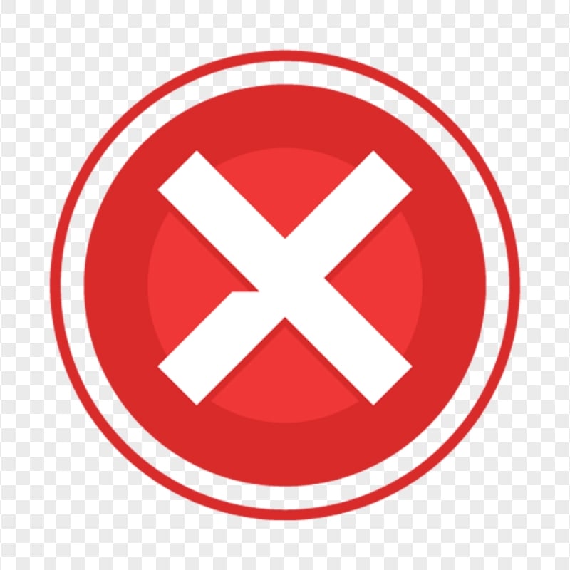 FREE Round Cross X Red Icon PNG