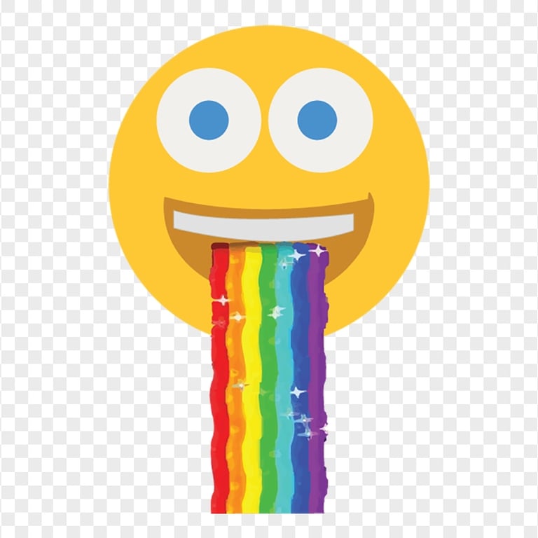 Emoji Smiley Snapchat Sticker Puke Vomit Rainbow