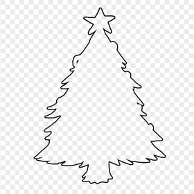 HD Black Outline Christmas Tree Clipart Silhouette PNG
