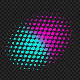 Blue & Pink Vector Circle Halftone PNG
