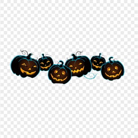 Group Of Halloween Pumpkins Happy Faces
