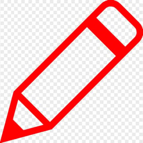 HD Red Outline Short Pencil Icon PNG