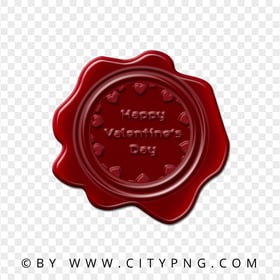 Happy Valentine's Day Red Seal Stamp HD PNG