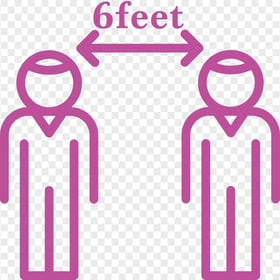 6feet Persons Arrow Social Distance Icon Vector