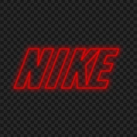 HD Red Outline Neon Nike Text Logo PNG