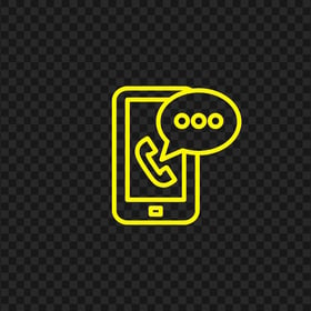 HD Yellow Outline Connected Cell Phone Icon Transparent PNG
