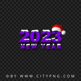 HD PNG 2023 Snowy Purple Logo With Santa Hat
