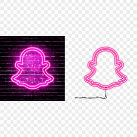 HD Snapchat Pink Neon Glowing Logo PNG
