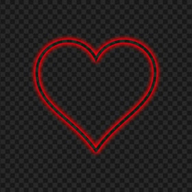 HD Red Beautiful Neon Outline Heart Love Valentine PNG