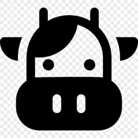 Cow Calf Black Head Silhouette Icon PNG