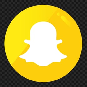 HD Round Snapchat Button Icon Gradient Yellow Color PNG Image