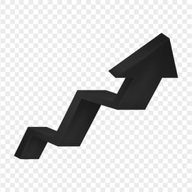 HD 3D Black Increase Development  Growth Arrow Up Right PNG