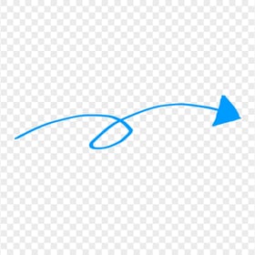 HD Blue Line Art Drawn Arrow Pointing Right PNG