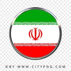 HD Iran Iranian Round Metal Framed Flag Icon PNG