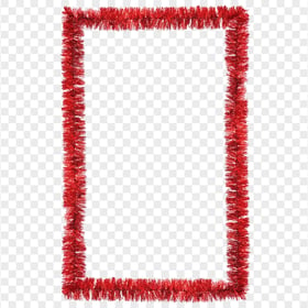 PNG Red Tinsel Frame Christmas Holiday