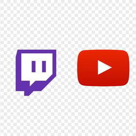 HD Youtube & Twitch Icons Transparent Background PNG