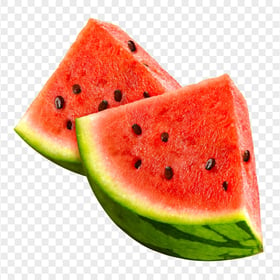 Two Slices of Watermelon Fruit HD PNG