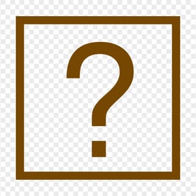 Square Brown Question Mark Icon FREE PNG