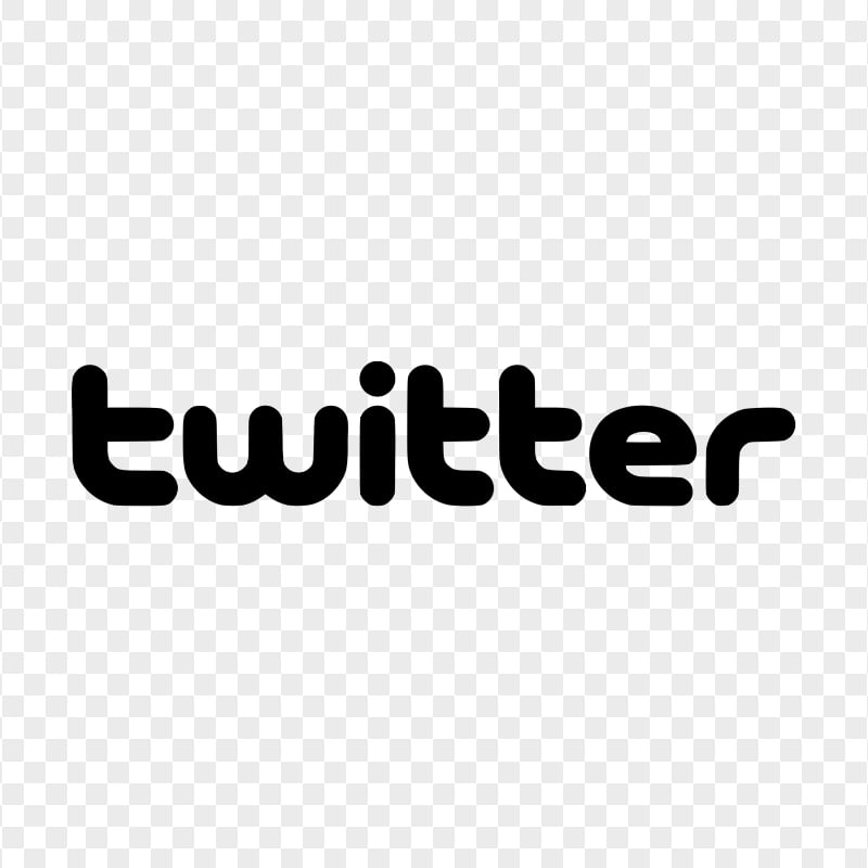 HD Twitter Black Text Logo PNG