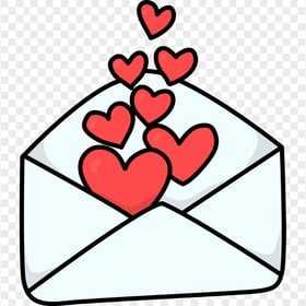 Valentine Love Open Letter Flying Hearts Clipart