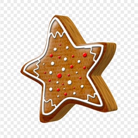 3D Gingerbread Star Shape Biscuit Illustration PNG