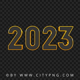 2023 Black And Gold Stroke HD PNG
