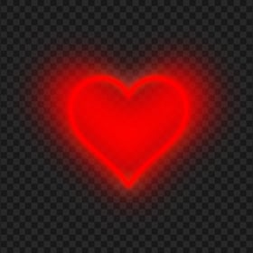HD Aesthetic Neon Red Heart Love Valentine Day PNG