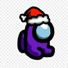 HD Purple Among Us Mini Crewmate Character Baby Santa Hat PNG