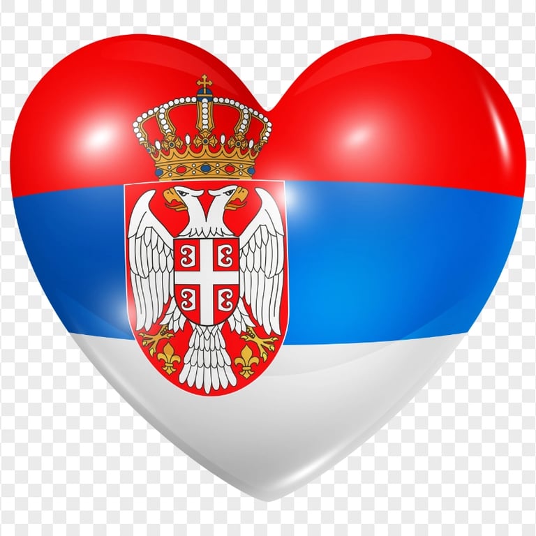 HD Serbia Flag Heart Shape PNG