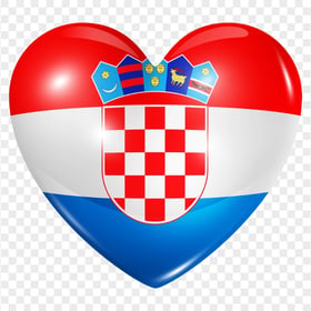 HD Croatia Flag Heart Shape PNG