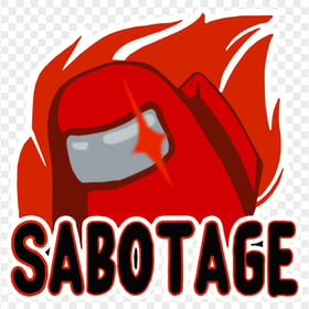 HD Red Character Among Us Crewmate Imposter Sabotage Logo PNG