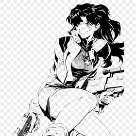 HD Katsuragi Misato Monochrome Transparent PNG