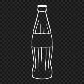 HD White Outline Cola Coke Soda Bottle Icon PNG