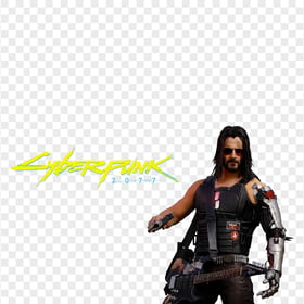 HD Cyberpunk 2077 Johnny Silverhand Male Character With Logo PNG