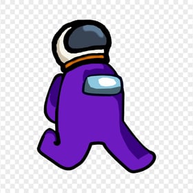 HD Purple Among Us Character Walking With Astronaut Helmet PNG