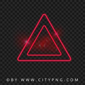 HD PNG Neon Double Red Triangle With Flare Effect