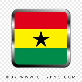 HD Ghana Square Metal Framed Flag Icon PNG