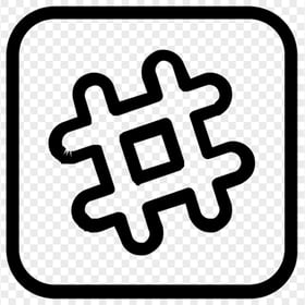 Square Button Black Outline Hashtag Computer Icon