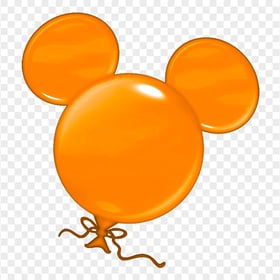 Orange Balloon Mickey Mouse Head Shaped PNG