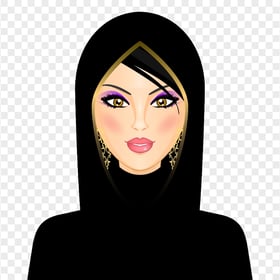 HD Beautiful Muslim Woman Wearing Hijab Vector Illustration PNG