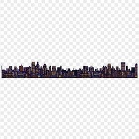 City Skyline At Night Silhouette FREE PNG