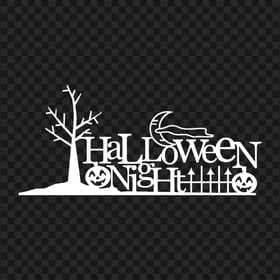 HD Halloween Night White Text Logo PNG