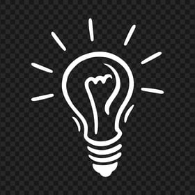 Light Bulb Doodle Drawing Idea White Icon HD PNG