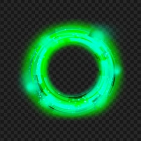 Green Digital Lighting Luminous Ring Circle Effect PNG
