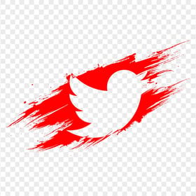 HD Red Twitter Brush Stroke Icon PNG