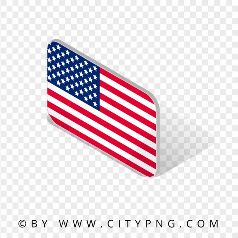 USA United States Isometric 3D Flag Icon HD PNG | Citypng