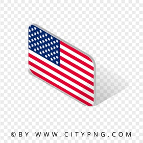 USA United States Isometric 3D Flag Icon HD PNG