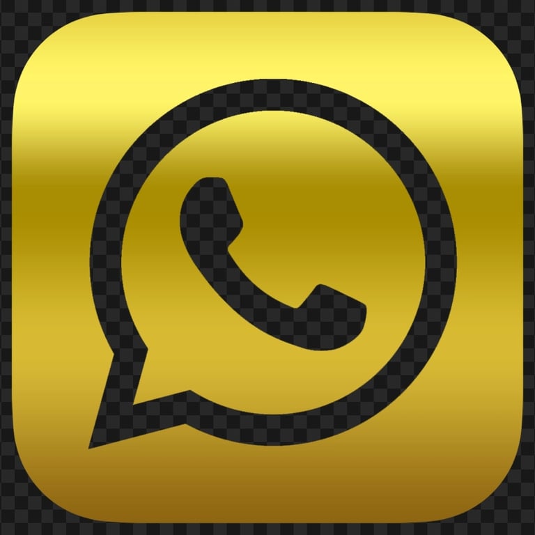 HD Golden Outline Whatsapp Wa Whats App Logo Icon PNG