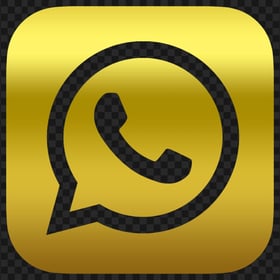 HD Golden Outline Whatsapp Wa Whats App Logo Icon PNG