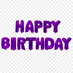 Happy Birthday Purple Balloons Words Transparent PNG